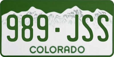 CO license plate 989JSS
