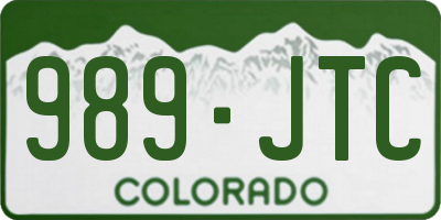 CO license plate 989JTC
