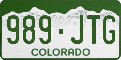 CO license plate 989JTG