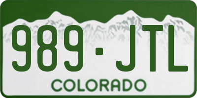 CO license plate 989JTL