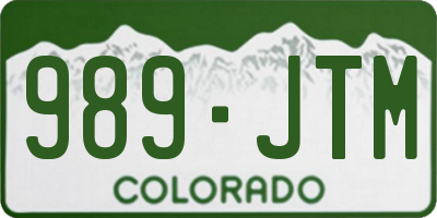 CO license plate 989JTM