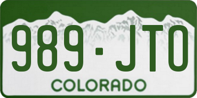 CO license plate 989JTO