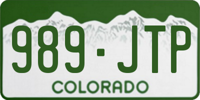 CO license plate 989JTP