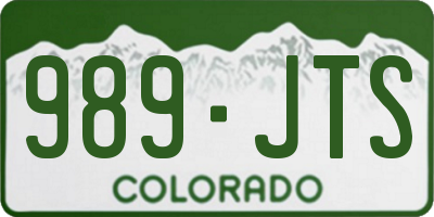 CO license plate 989JTS