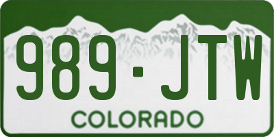 CO license plate 989JTW