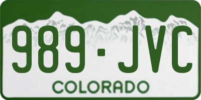 CO license plate 989JVC