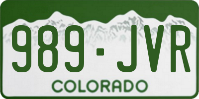 CO license plate 989JVR