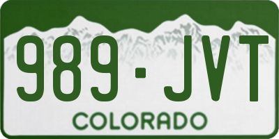 CO license plate 989JVT