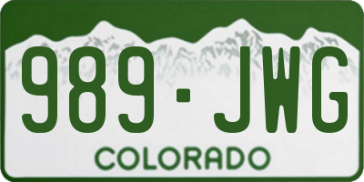 CO license plate 989JWG
