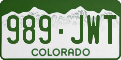 CO license plate 989JWT