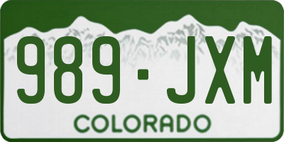 CO license plate 989JXM