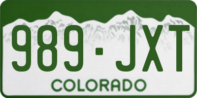 CO license plate 989JXT