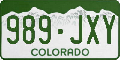 CO license plate 989JXY