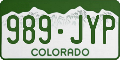CO license plate 989JYP