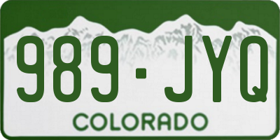 CO license plate 989JYQ