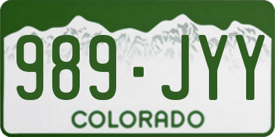 CO license plate 989JYY