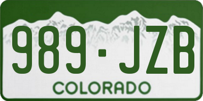 CO license plate 989JZB