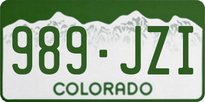 CO license plate 989JZI