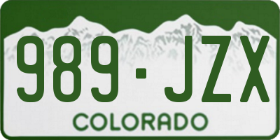CO license plate 989JZX