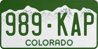 CO license plate 989KAP
