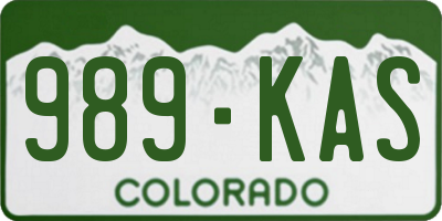 CO license plate 989KAS