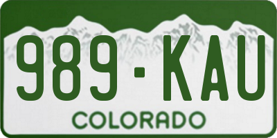 CO license plate 989KAU