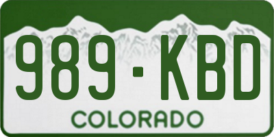 CO license plate 989KBD