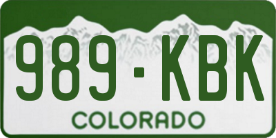 CO license plate 989KBK