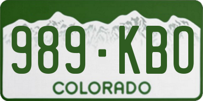 CO license plate 989KBO