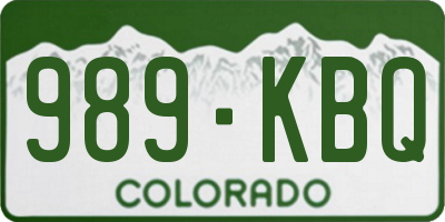 CO license plate 989KBQ