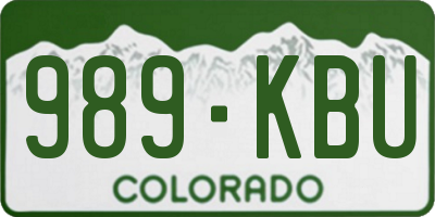 CO license plate 989KBU