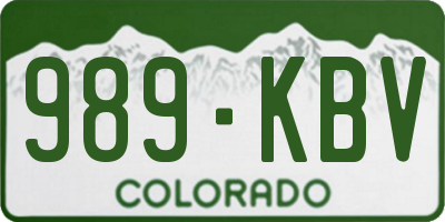 CO license plate 989KBV