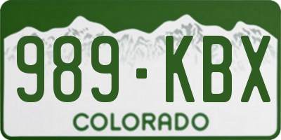 CO license plate 989KBX