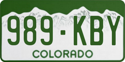 CO license plate 989KBY
