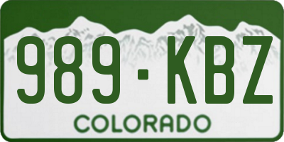 CO license plate 989KBZ