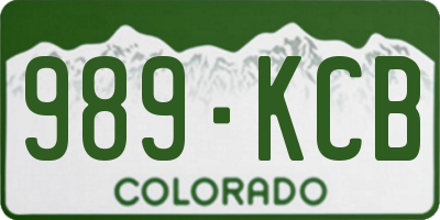 CO license plate 989KCB