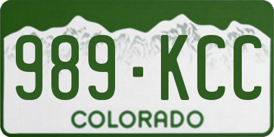 CO license plate 989KCC