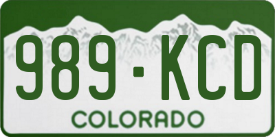 CO license plate 989KCD