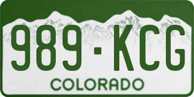 CO license plate 989KCG