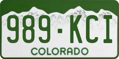CO license plate 989KCI