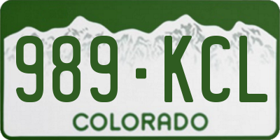 CO license plate 989KCL