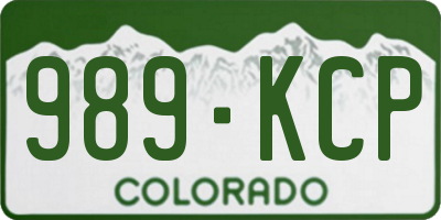 CO license plate 989KCP