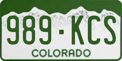 CO license plate 989KCS