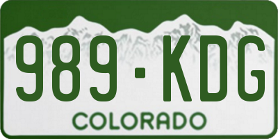 CO license plate 989KDG