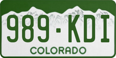 CO license plate 989KDI