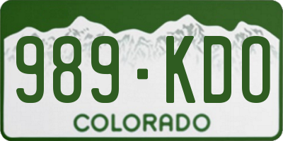 CO license plate 989KDO
