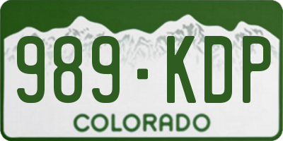 CO license plate 989KDP