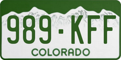 CO license plate 989KFF