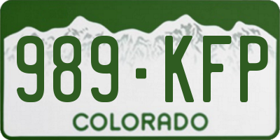 CO license plate 989KFP