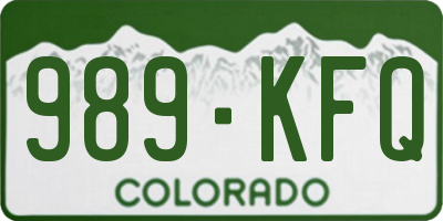 CO license plate 989KFQ
